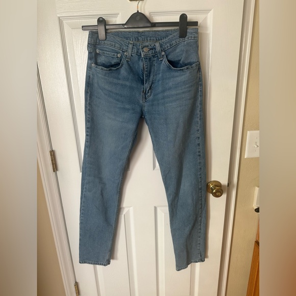 Vintage Levis 502 Jeans 31x32 Blue Denim Zip Fly Super Low Straight Leg - Picture 1 of 9